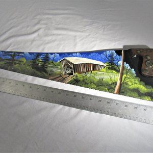 hand painted cover bridge on saw blade